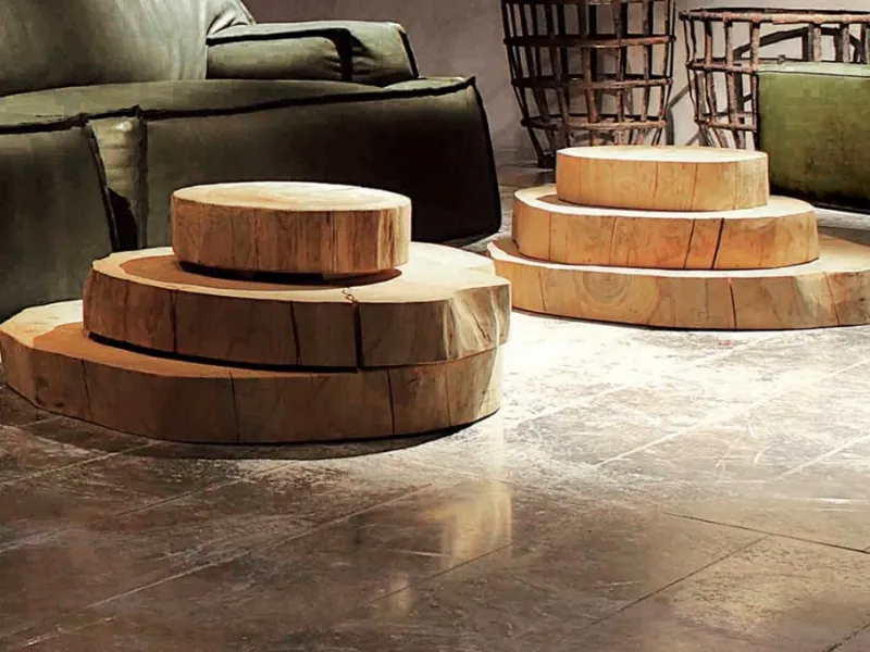 tavolini in legno natural slice