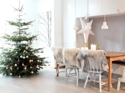 Addobbi di natale per una casa scandinava