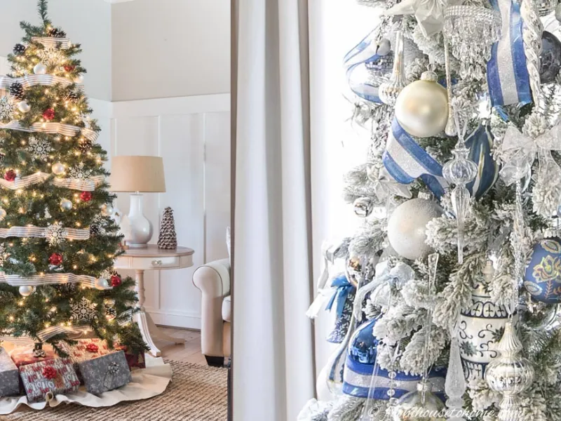 Trend colori Natale bianco e verde, navy e argento