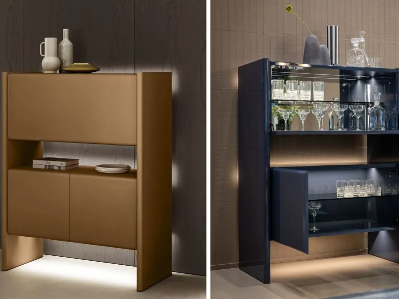 Olivieri - Cosmo: mobile bar disponibile in finitura opaca o lucida
