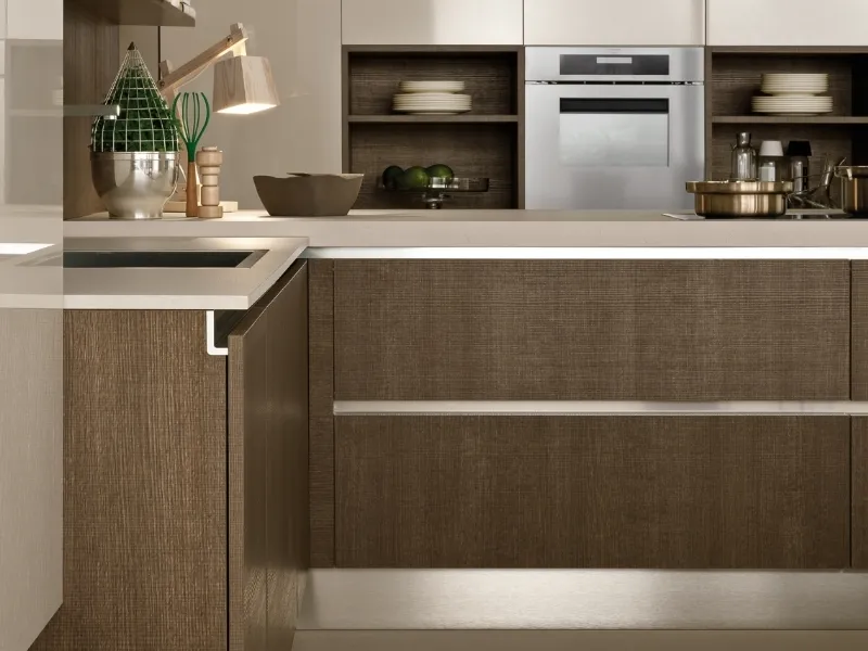 cucina space in polimerico effetto legno