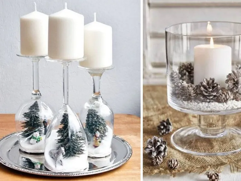 Eleganti e raffinati decori con calici e candele