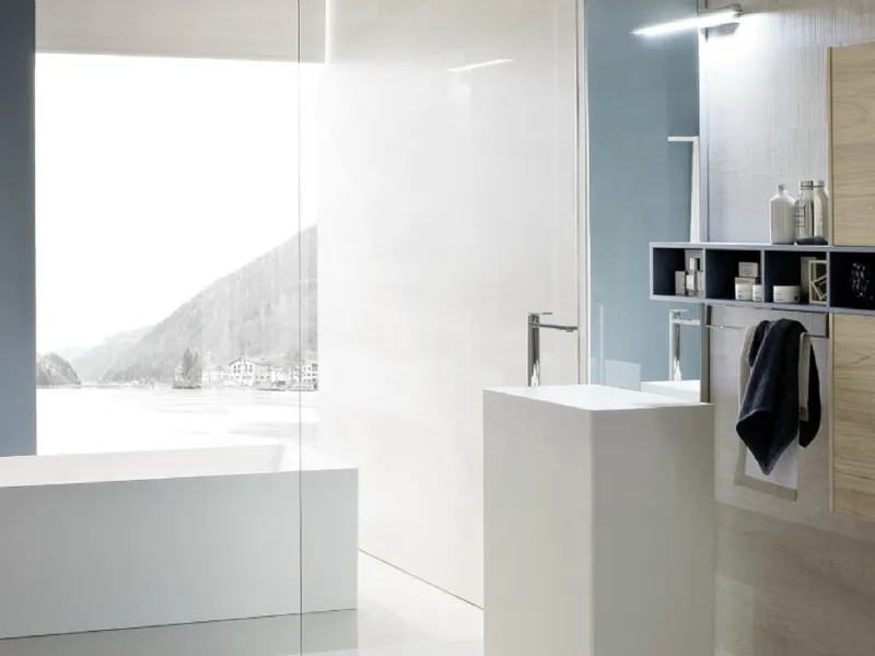 Mobile bagno Nyù contenitore con specchio di Ideagroup