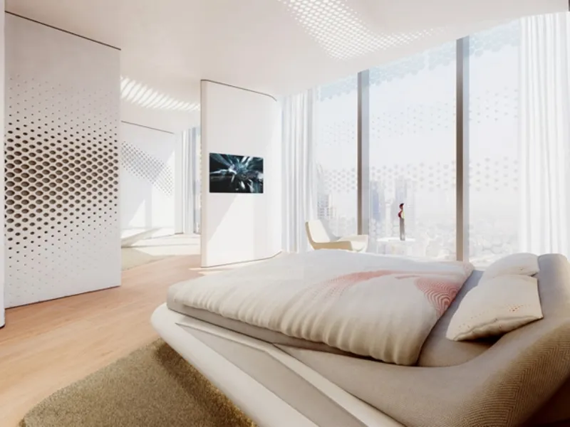 Camera da letto / Opus Office Tower © Zaha Hadid Architects