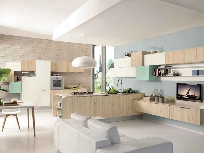 Cucina e soggiorno insieme