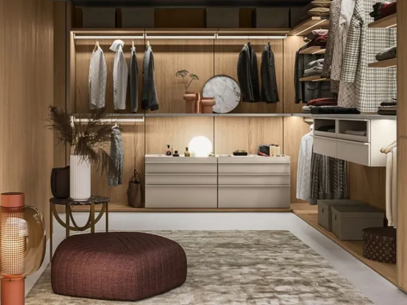 Cabina armadio angolare in legno Cremagliera di Kico