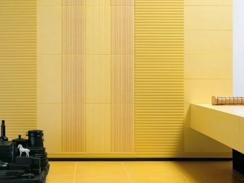 Piastrelle bagno gialle