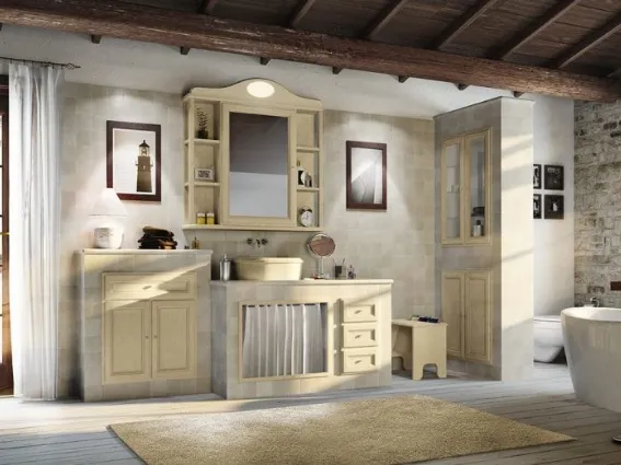 Bagno in muratura rustico
