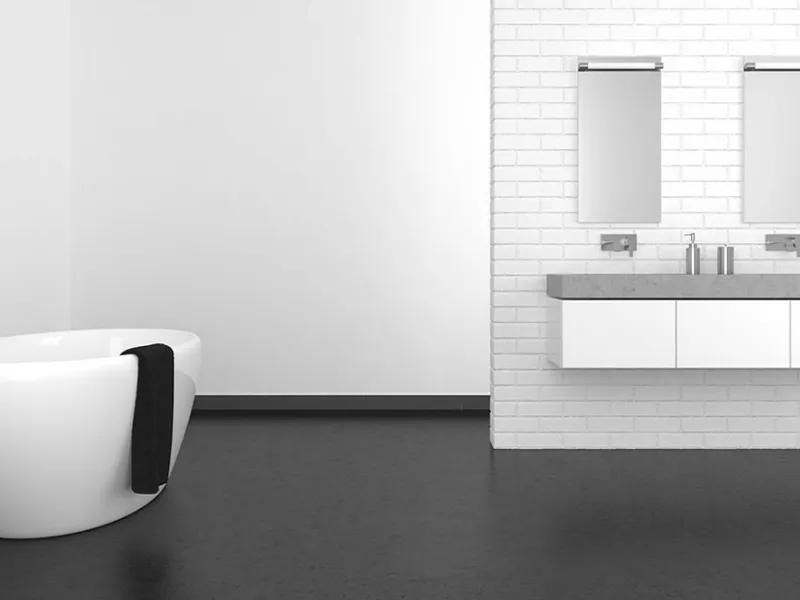 Bagno moderno resina bianca e nera di Ristrutturaconmade.it