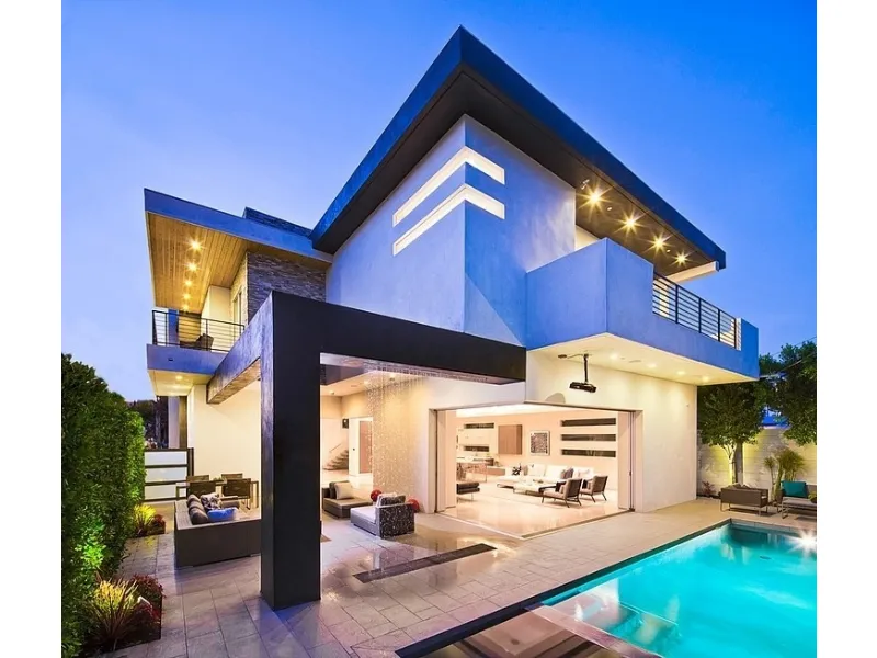 casa moderna con piscina