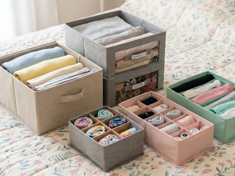 Scatole in tessuto e organizer per cassetti