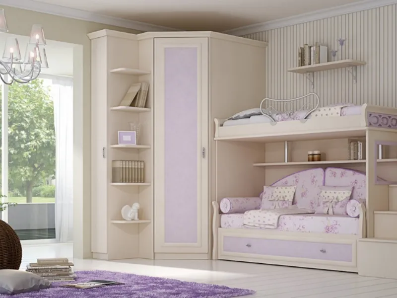 Camerette classiche per bambini soppalco