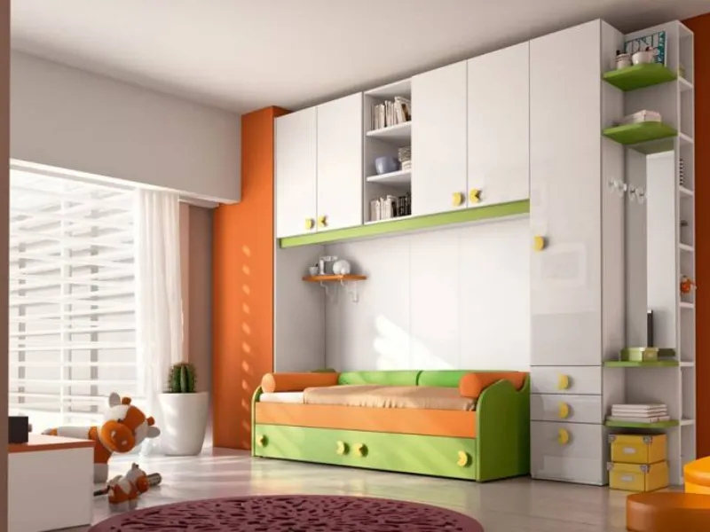 Cameretta Eresem in bianco, pistacchio e melone