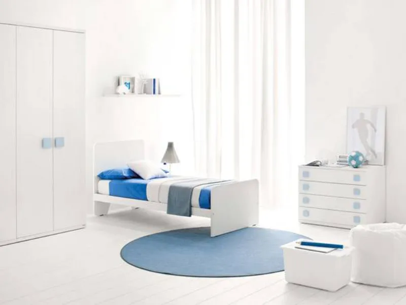 cameretta bimbo lettino bianco azzurro