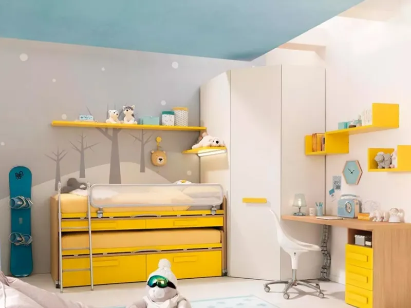 Cameretta con letti scorrevoli Moretti Compact KC304
