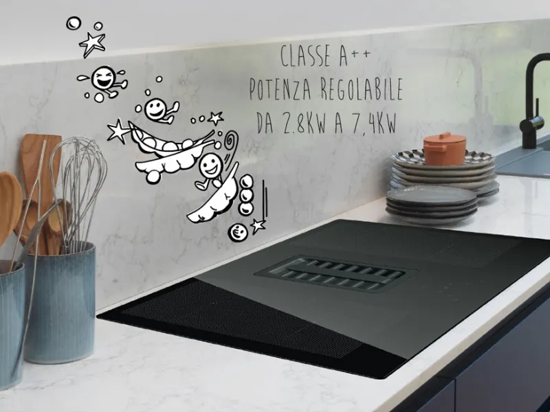 Cappa integrata nel piano cottura a induzione Maris 2-gether di Franke