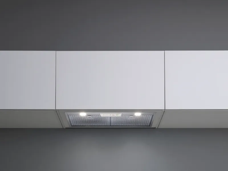 Cappa in acciaio inox a ionizzazione bipolare controllata ad incasso con illuminazione integrata E.ION® SYSTEM di Falmec