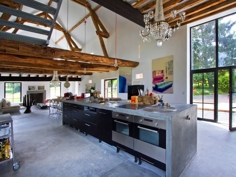 progetto di interno moderno per cascina