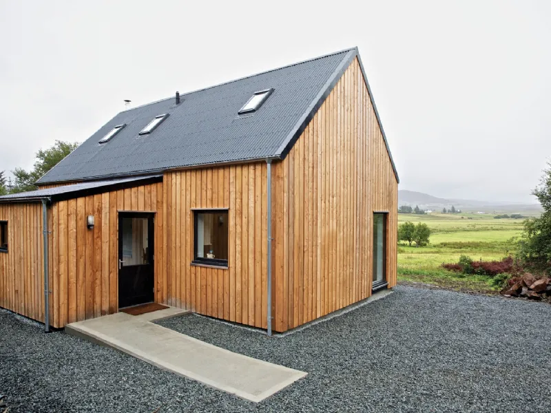 Un esempio di casa di legno prefabbricata abitabile