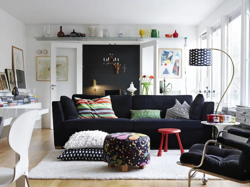 arredo moderno e colorato in stile scandinavo