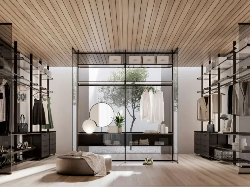Doal - Parete Kristal con interno cabina armadio Venere