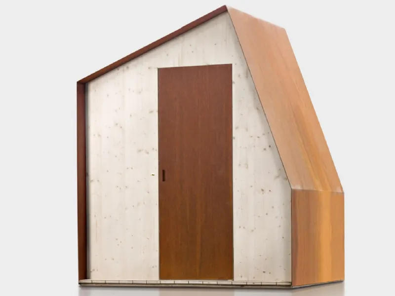 Casetta per giardini in abete e acciaio Corten Cottage n.1 di De Castelli