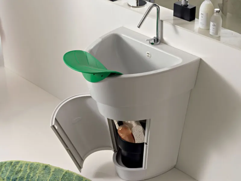 lavatoio con vano porta detergenti