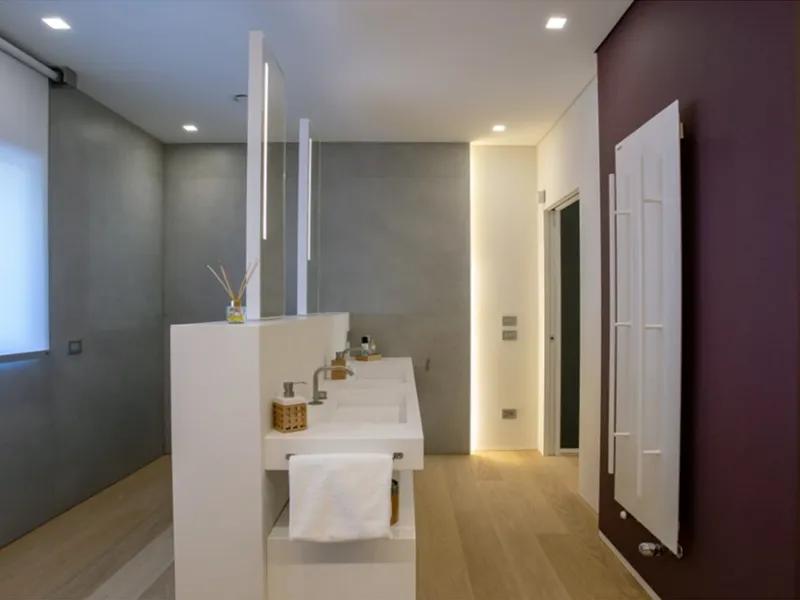 Bagno moderno zona lavabo progettazione ArchiDesignLAB.it
