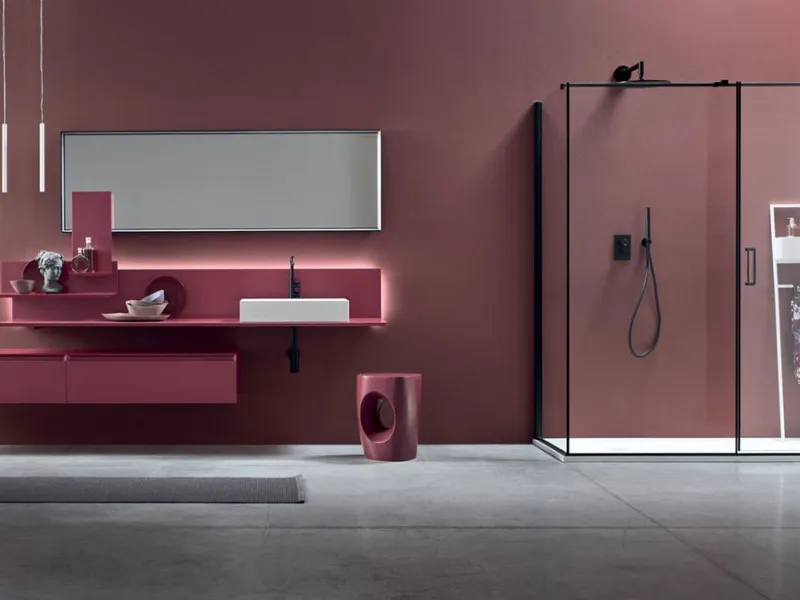 Bagno design essenziale color malva Moov di Arcom