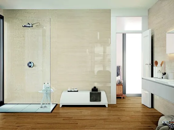 Rivestimenti Marazzi per bagno Marbleplay ad effetto marmo beige