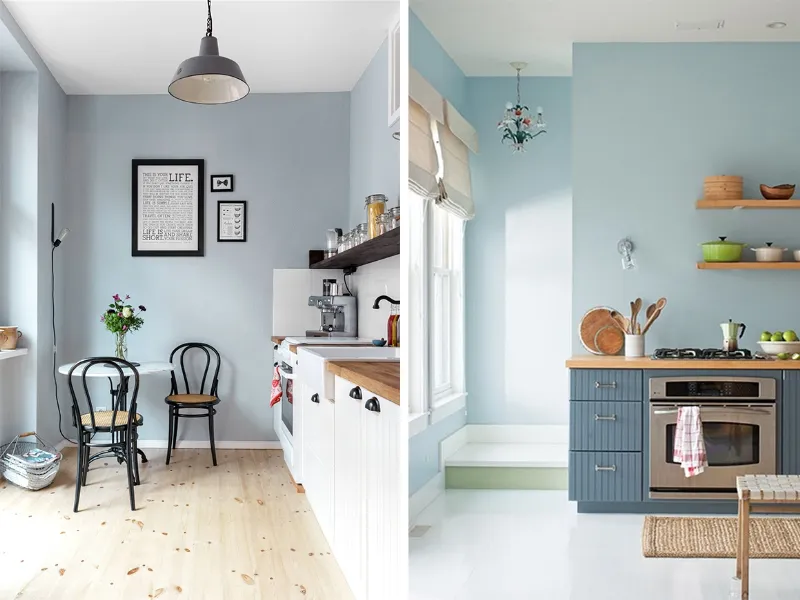 Il celeste è uno dei colori trendy per la cucina