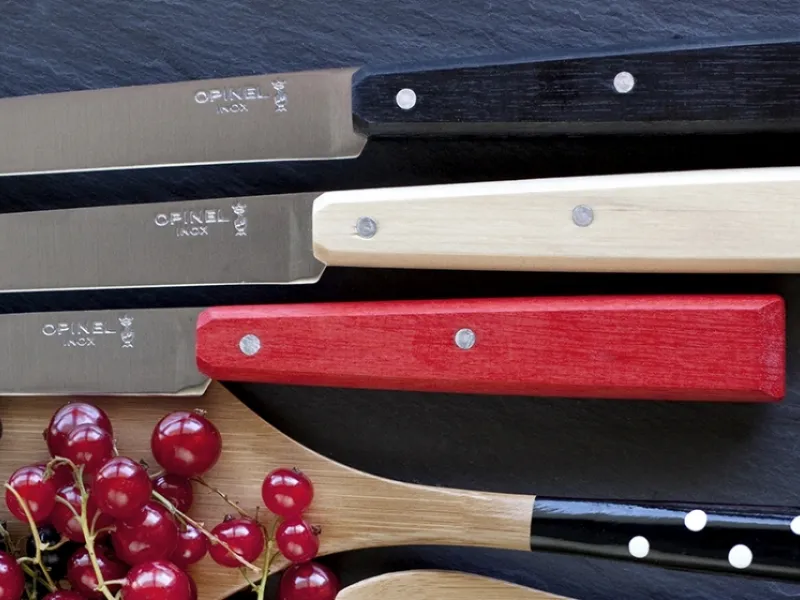 Coltelli colorati a tavola opinel