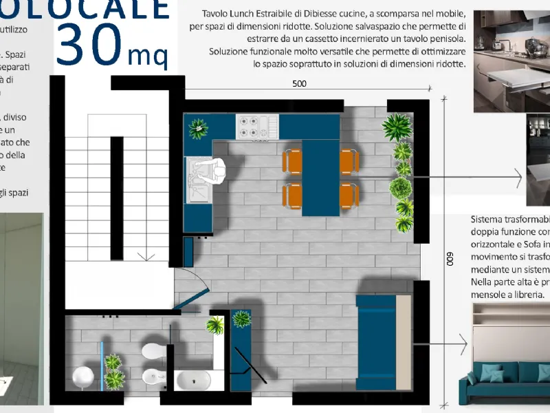 Progettazione monolocale di Boobble.it