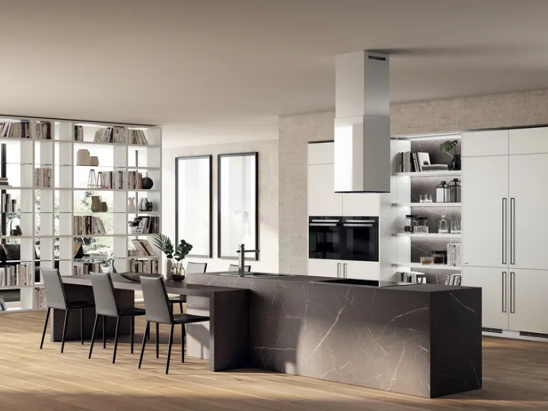 È double-face il sistema parete Fluida by Scavolini