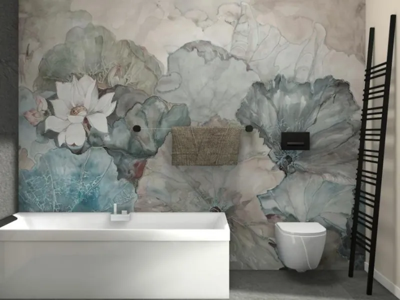 Carta da parati per rinnovare il bagno