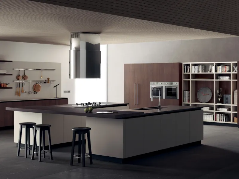 Cucina LiberaMente di Scavolini; piano in Gres Pulpis Nat