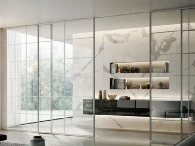 Sistemi di design in vetro e alluminio Plana di Bertolotto Porte