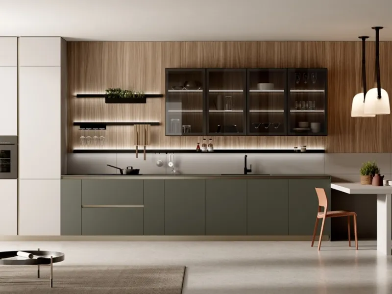 Design essenziale per le colonne deila cucina Modula Febal