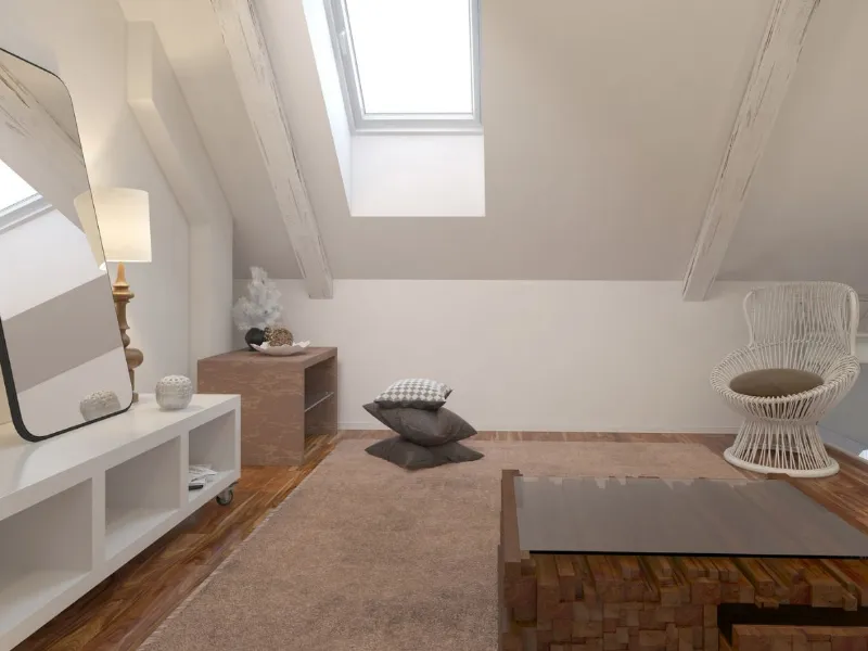 Specchio d'arredo nel sottotetto abitabile