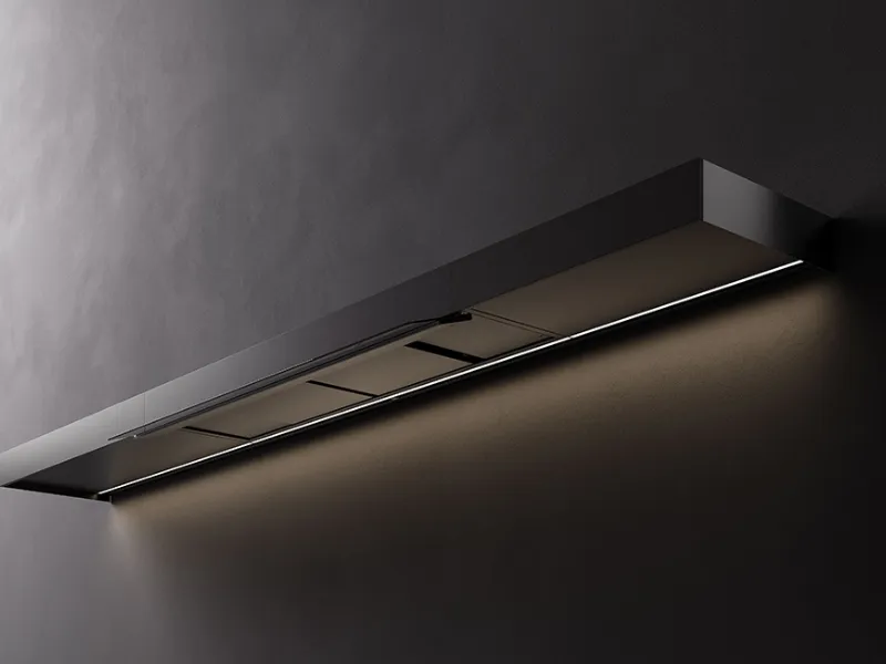 Shelf di Falmec. Cappa aspirante modulare con sistema di illuminazione a led