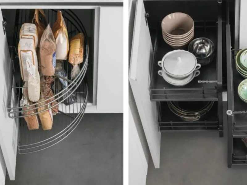 Basi ad angolo con cesti estraibili di Stosa Cucine