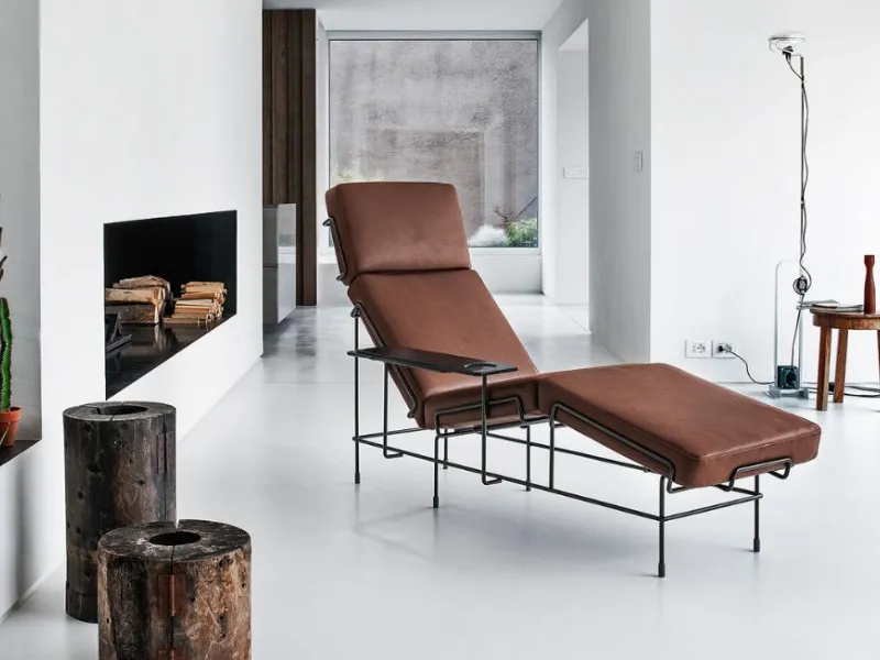Chaise longue in pelle Traffic di Magis