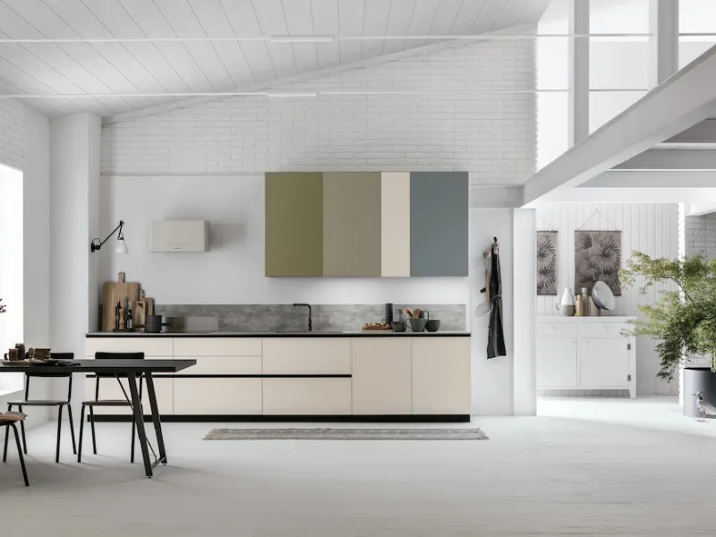 Cucina laccata opaca modello Color Trend di Stosa
