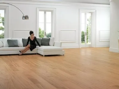 Immagine di parquet posto in opera con sistema flottante.