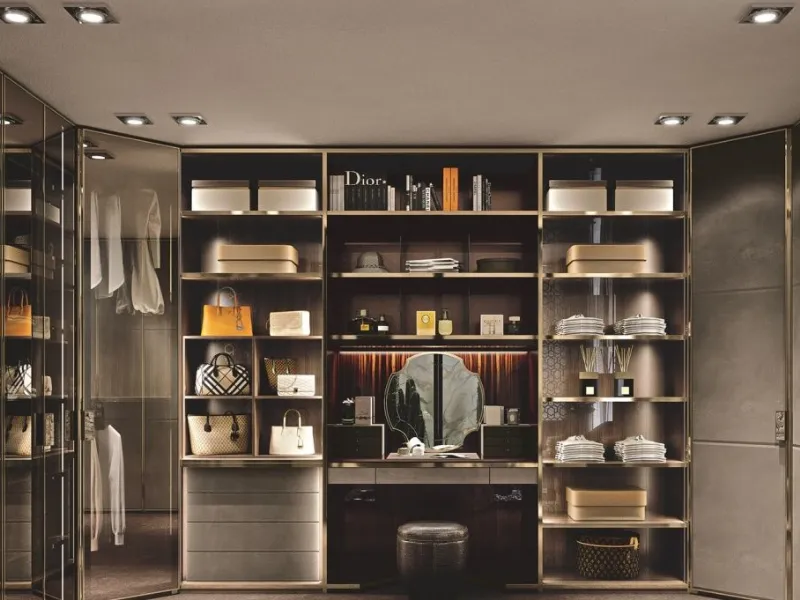 Atelier by Longhi - Cabina armadio componibile con illuminazione integrata