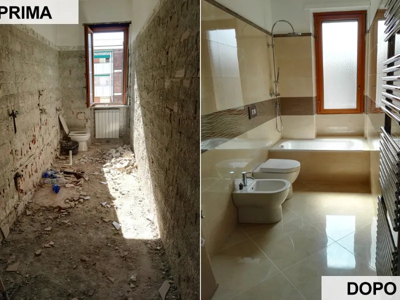 Rifacimento del bagno - prima e dopo