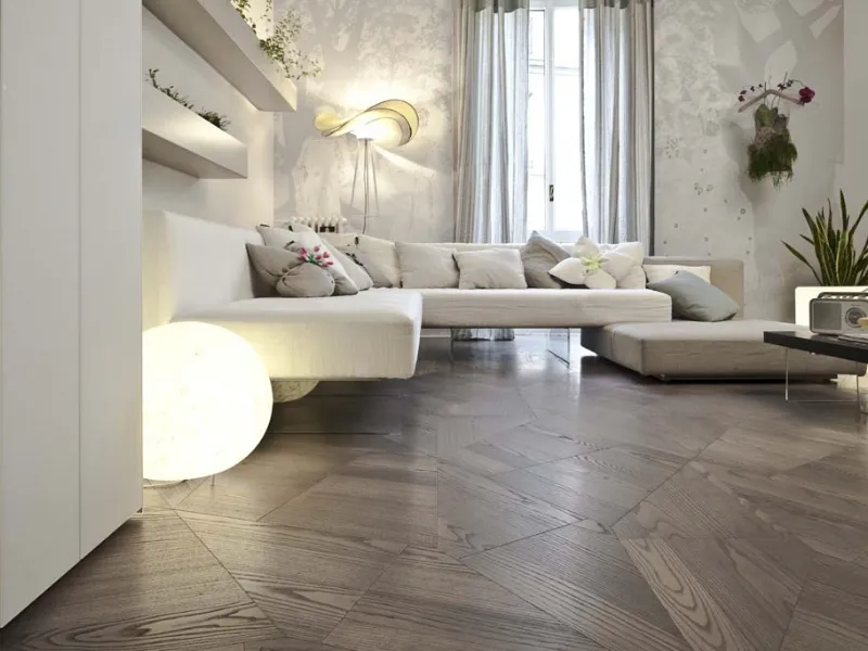 Parquet in Rovere Tortora della collezione Slide, linea Natural Genius © Listone Giordano