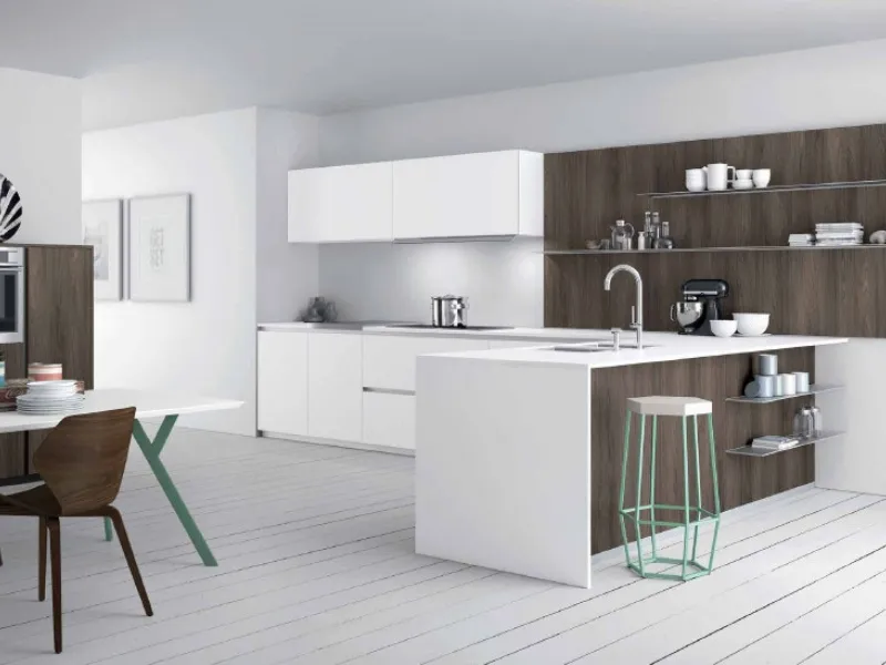 Cucine bianche ad angolo