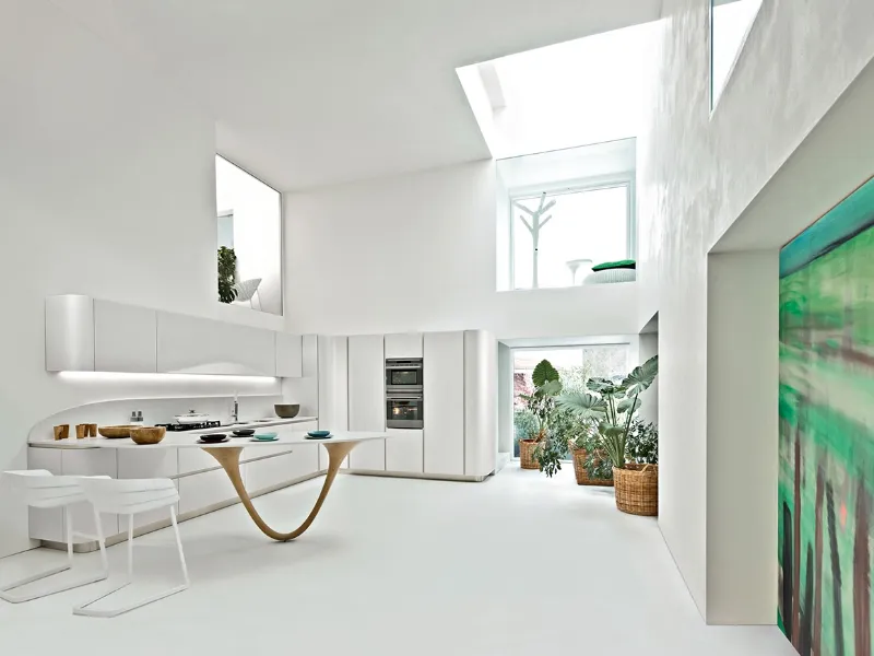 Fa parte della collezione Icone di Snaidero la cucina Ola 20 design Pininfarina