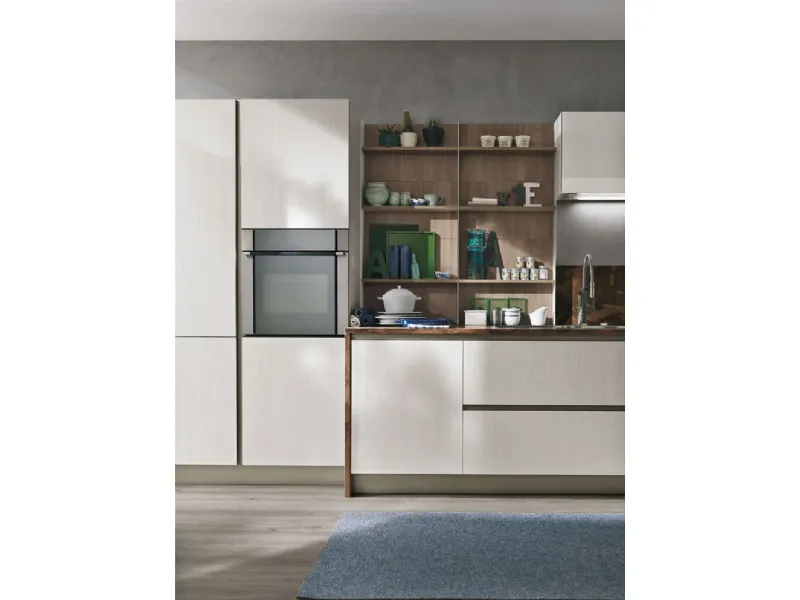 Stosa, cucina infinity con sistema di apertura Diagonal